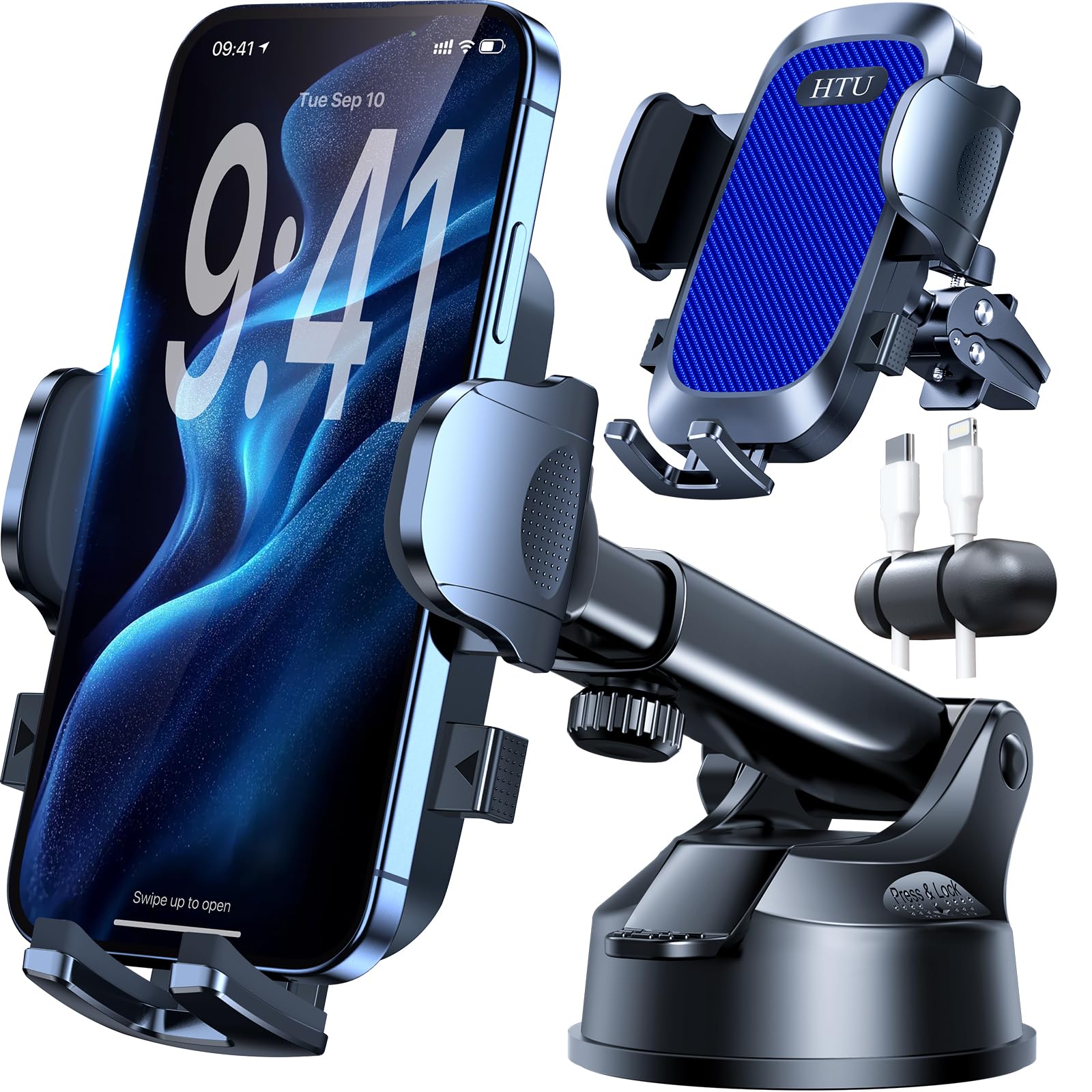 HTU 360° Universal Suction Car Phone Mount for Dashboard