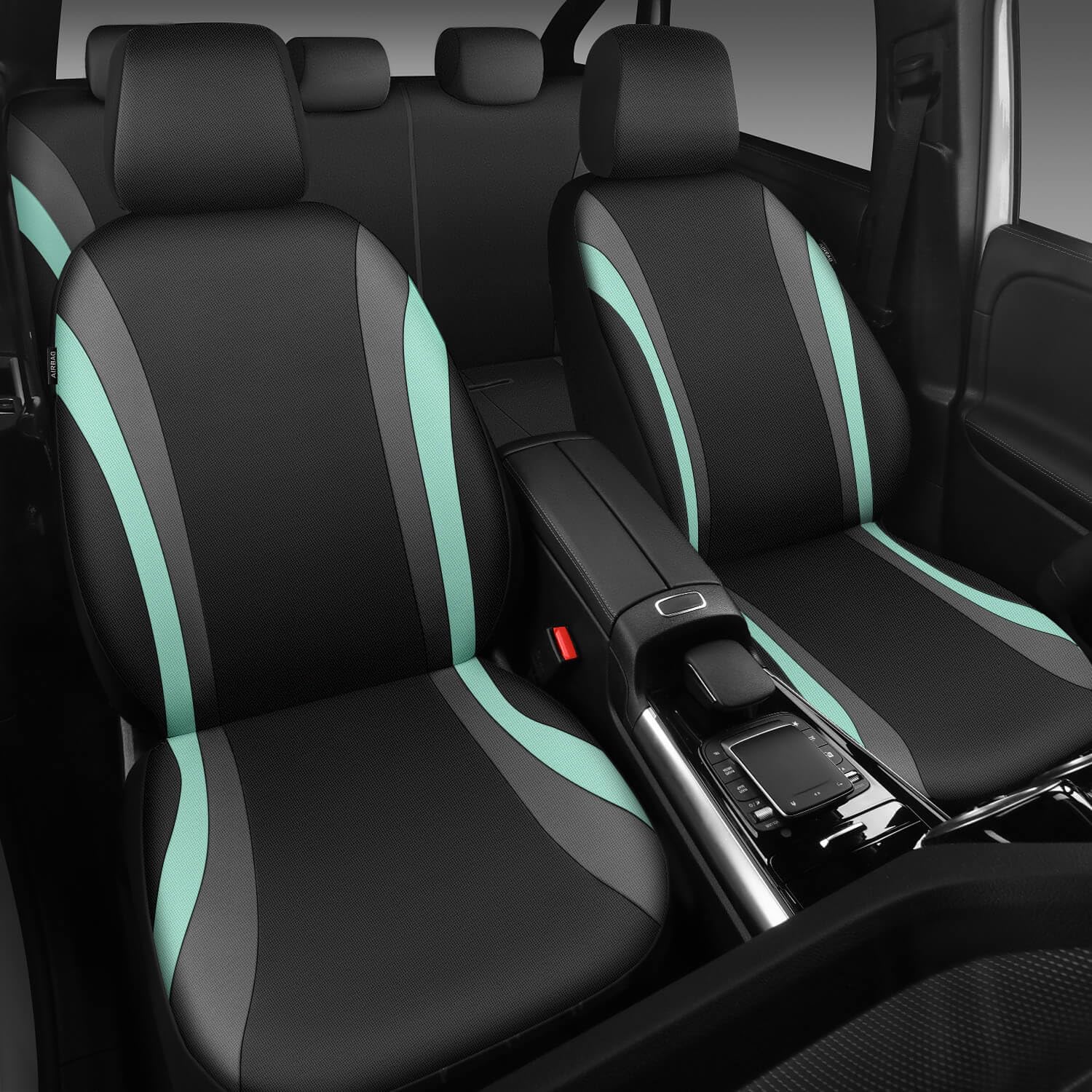 CAR PASS Line Rider Sporty Front Seat Covers,Car Seat Covers Front Seats Only,Airbag Compatible,Universal Fit Sedans,Cars,Vans