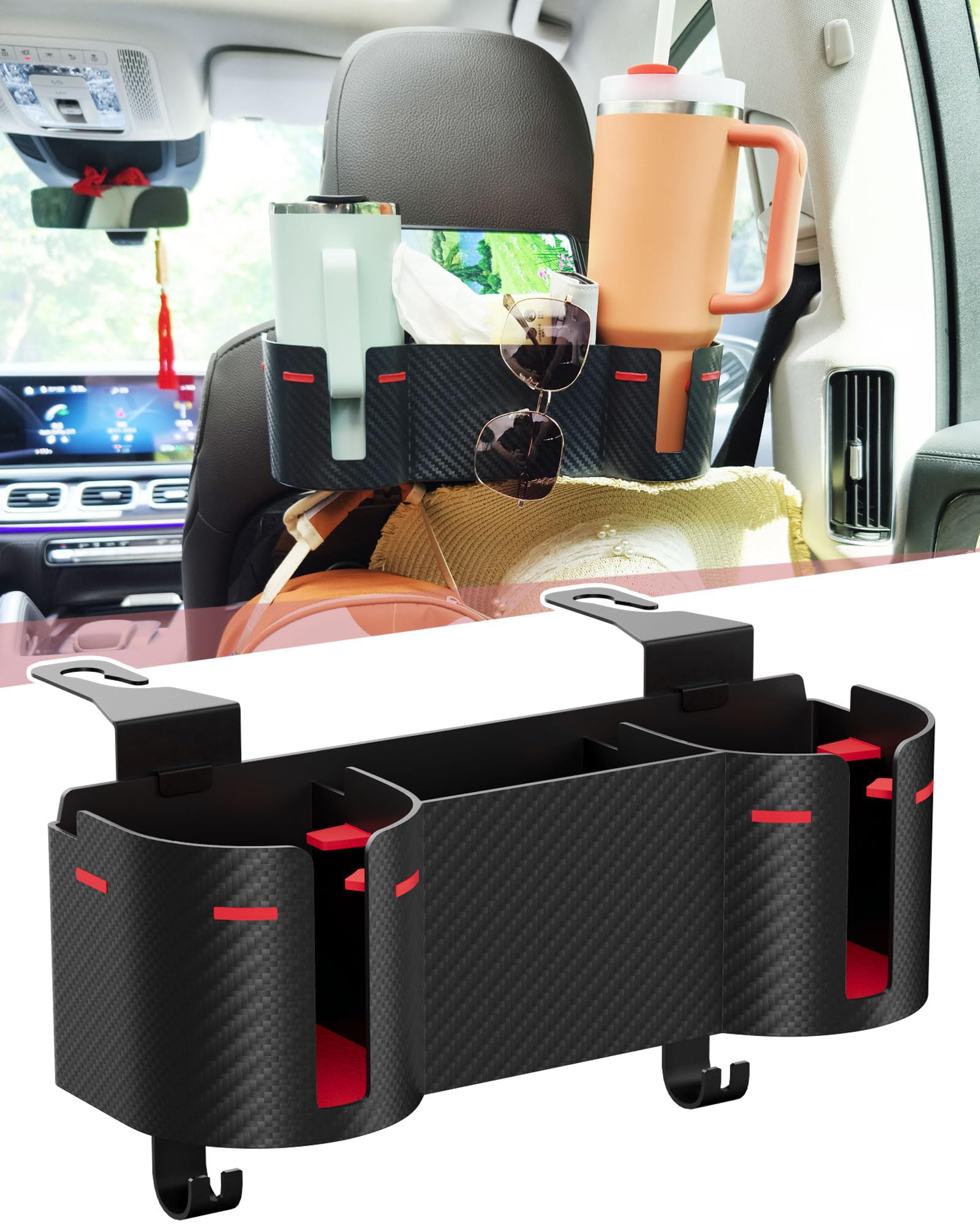 4-in-1 Car Headrest Cup Holder & Backseat Organizer