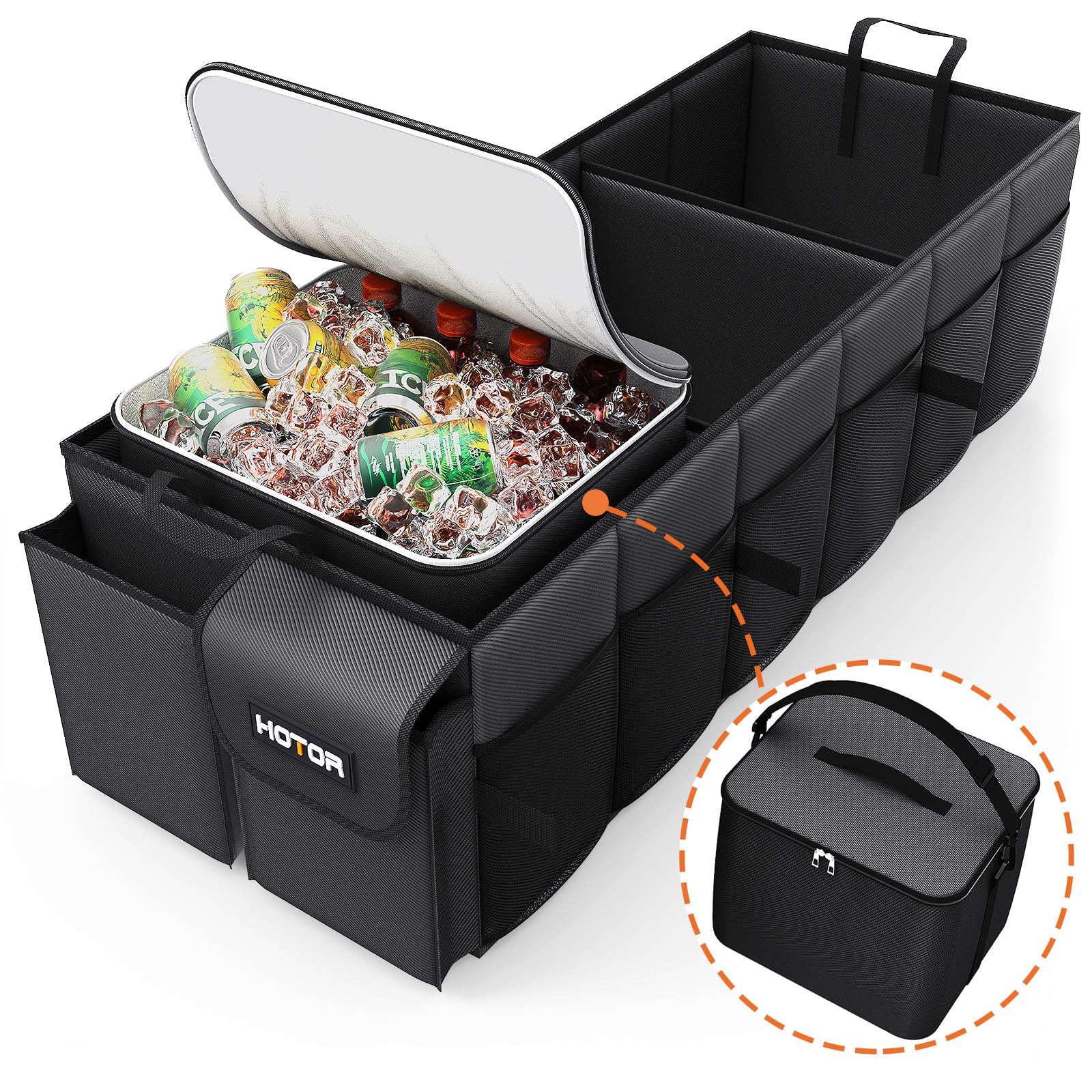 HOTOR Foldable Trunk Organizer with Removable Cooler