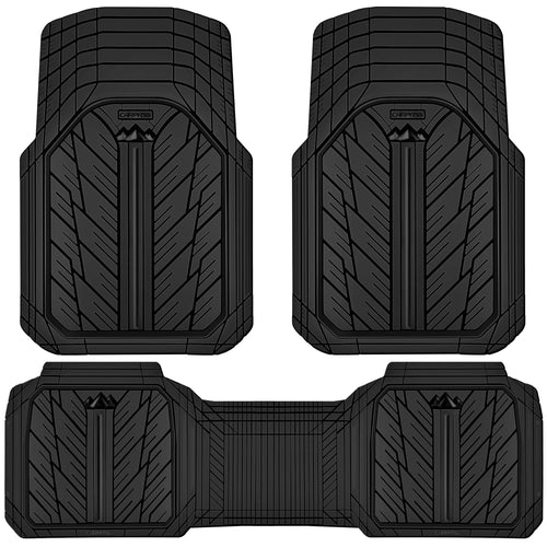 CAR PASS Rubber All-Weather Car Floor Mat Set