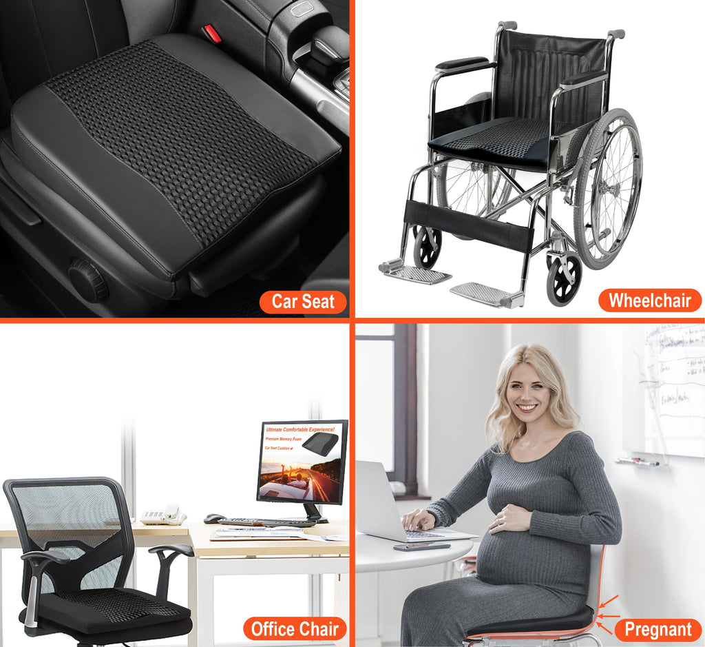 Lofty Aim Memory Foam Car Seat Cushion for Sciatica Relief
