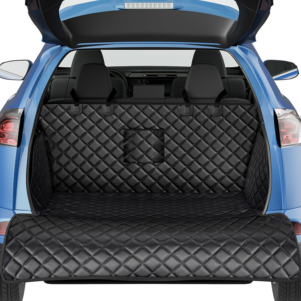 PETICON SUV Cargo Liner for Dogs, Waterproof Pet Cargo Cover Dog Seat Mat for SUVs Sedans Vans with Bumper Flap Protector, Non-Slip, Large Size Universal Fit