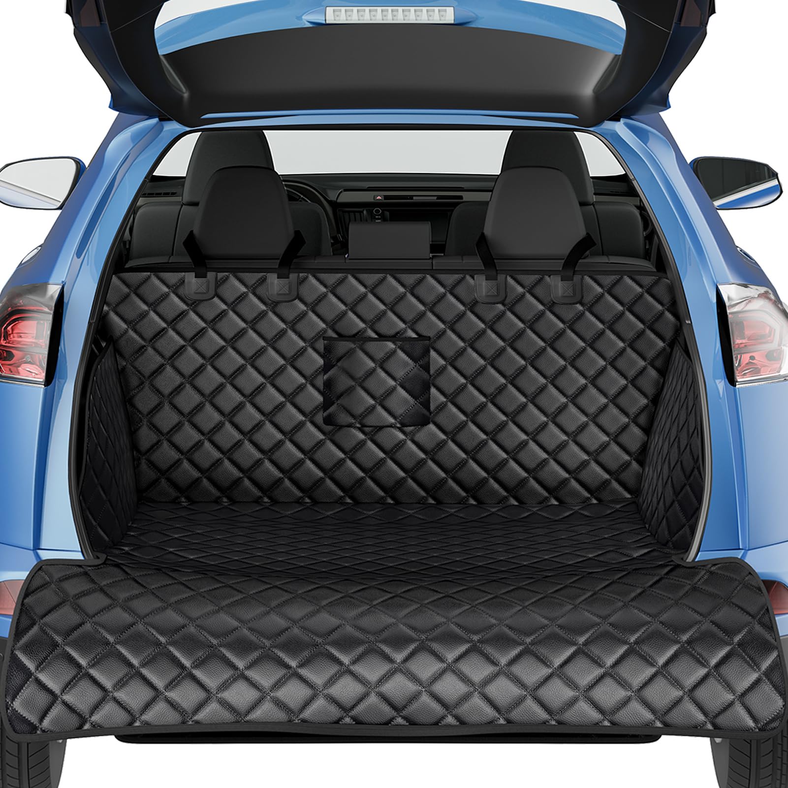 PETICON SUV Cargo Liner for Dogs, Waterproof Pet Cargo Cover Dog Seat Mat for SUVs Sedans Vans with Bumper Flap Protector, Non-Slip, Large Size Universal Fit
