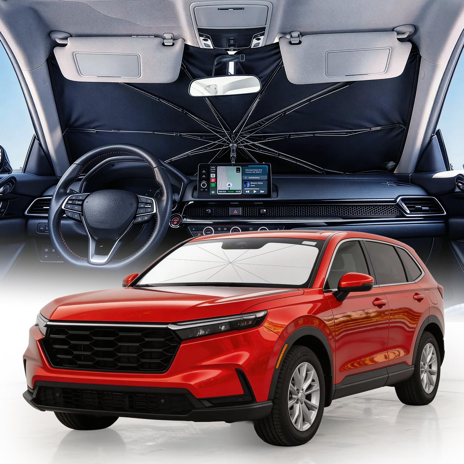 Weektic 2026 Upgraded Custom-Fit Windshield Sun Shade