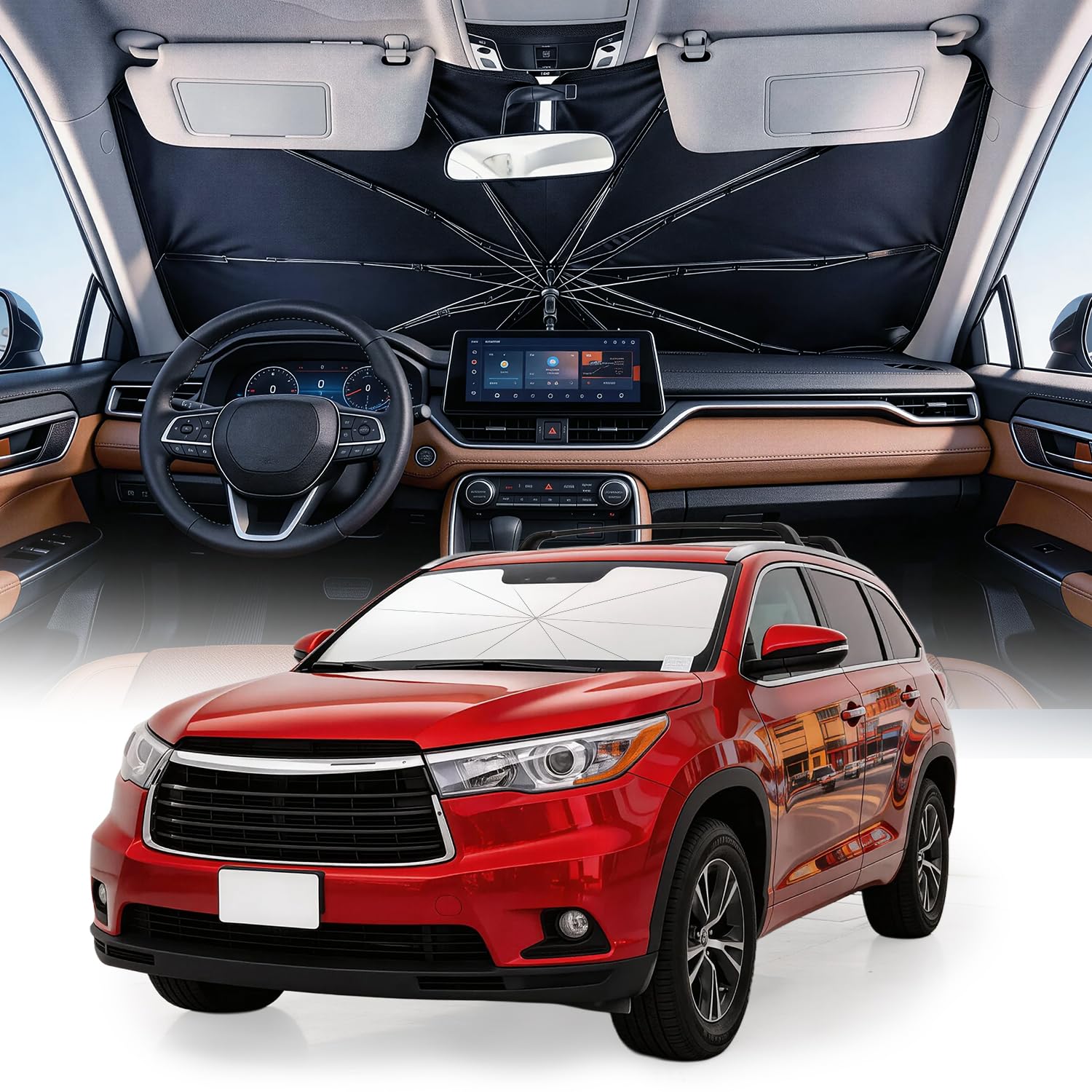 Weektic 2026 Upgraded Custom-Fit Windshield Sun Shade