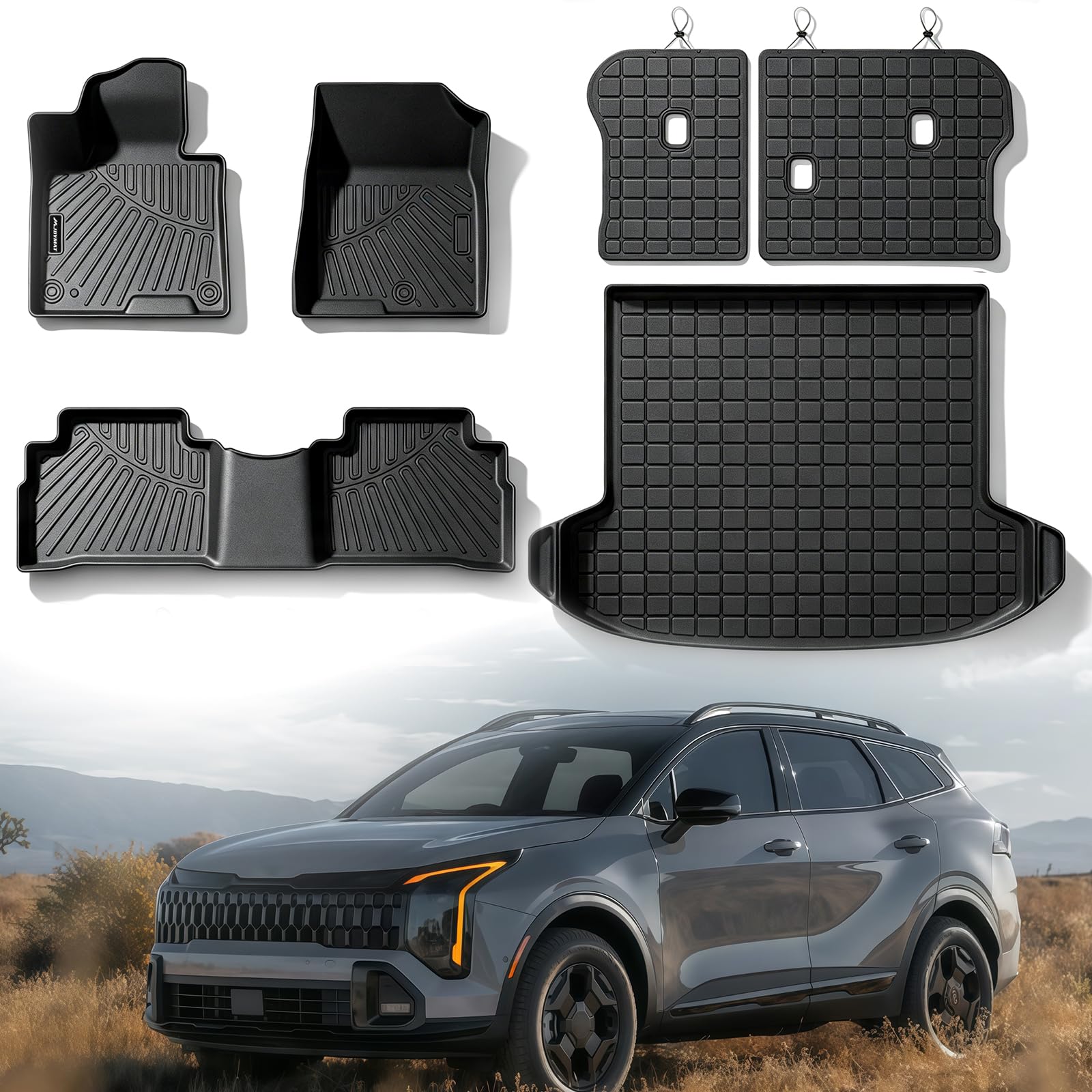 MJBYMAT Floor Mats & Trunk Mat & Backrest Mat