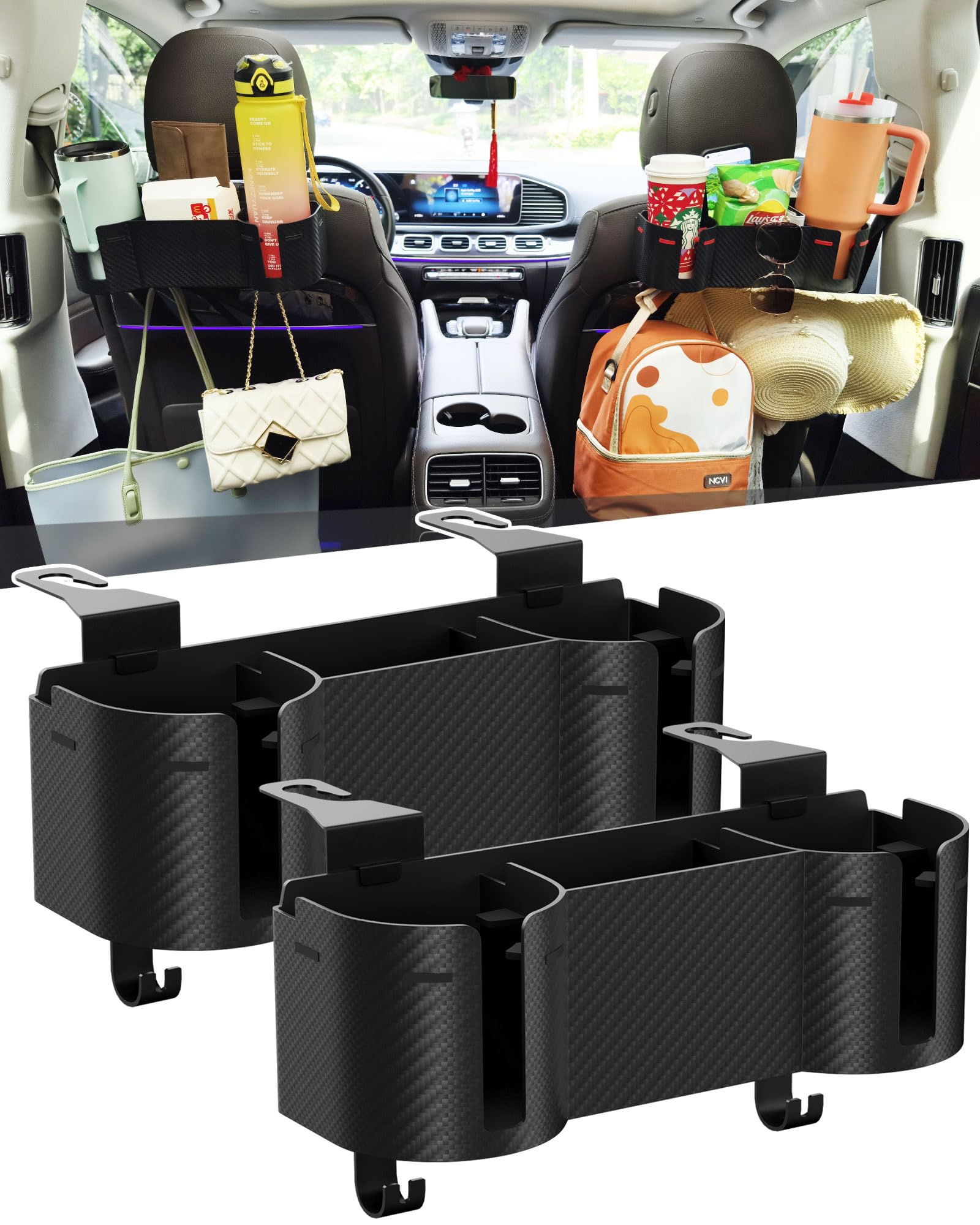 4-in-1 Car Headrest Cup Holder & Backseat Organizer