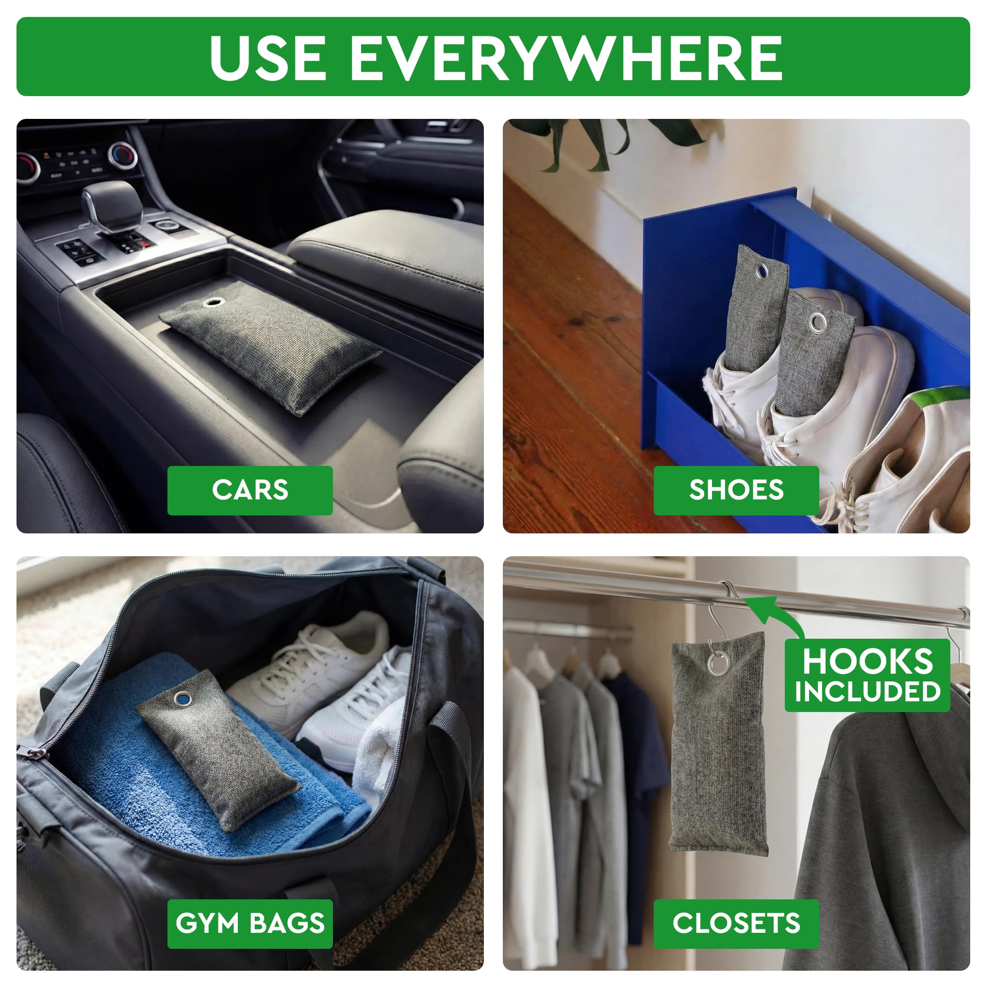 Activated Bamboo Charcoal Car Odor Absorber Bags