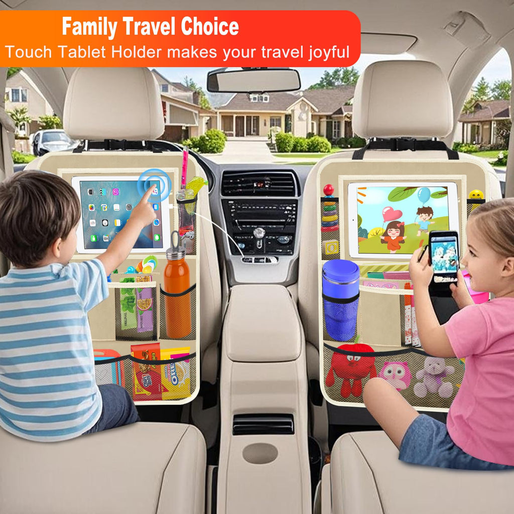 Zecirl 2-Pack Backseat Organizers with Foldable Tray