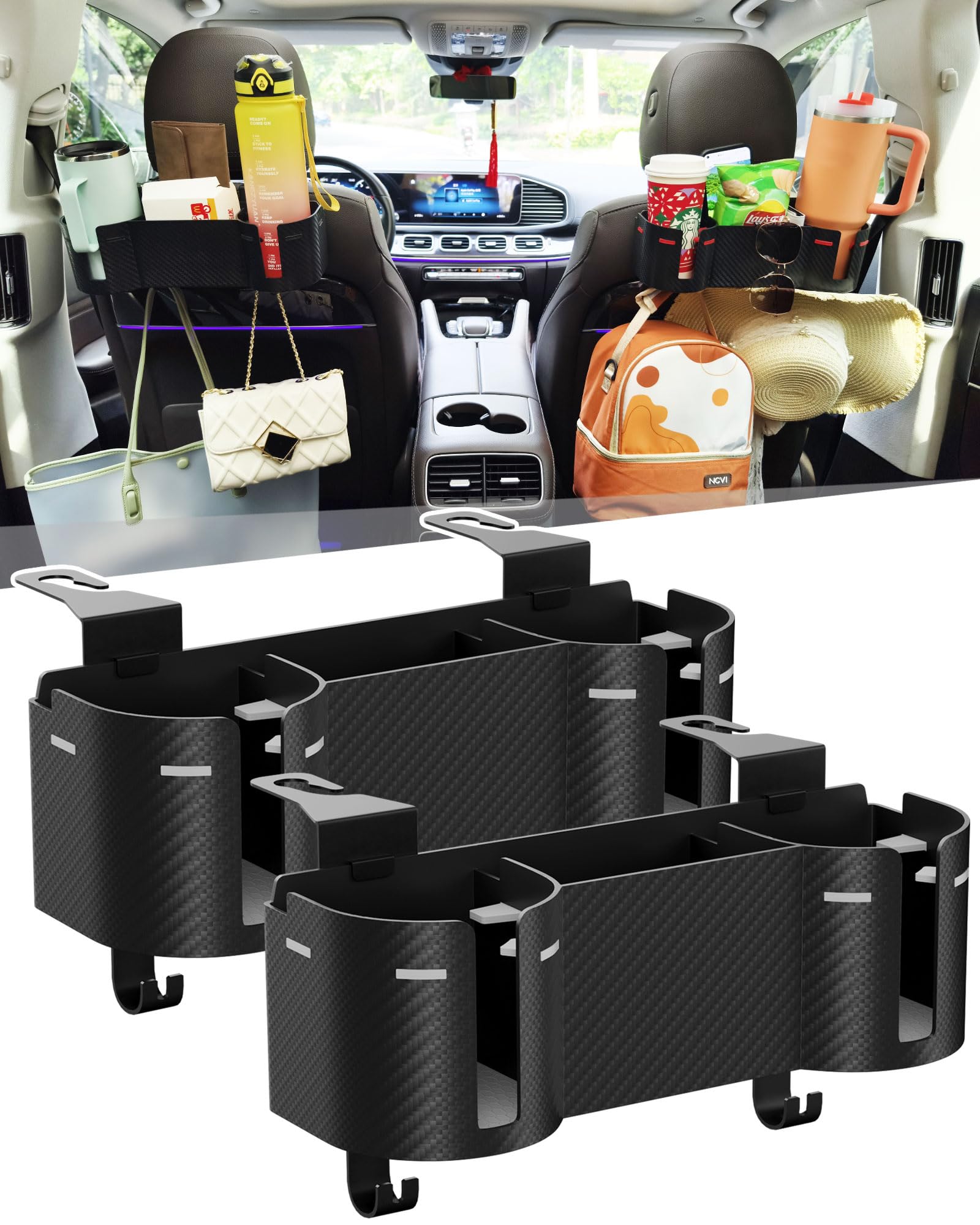4-in-1 Car Headrest Cup Holder & Backseat Organizer