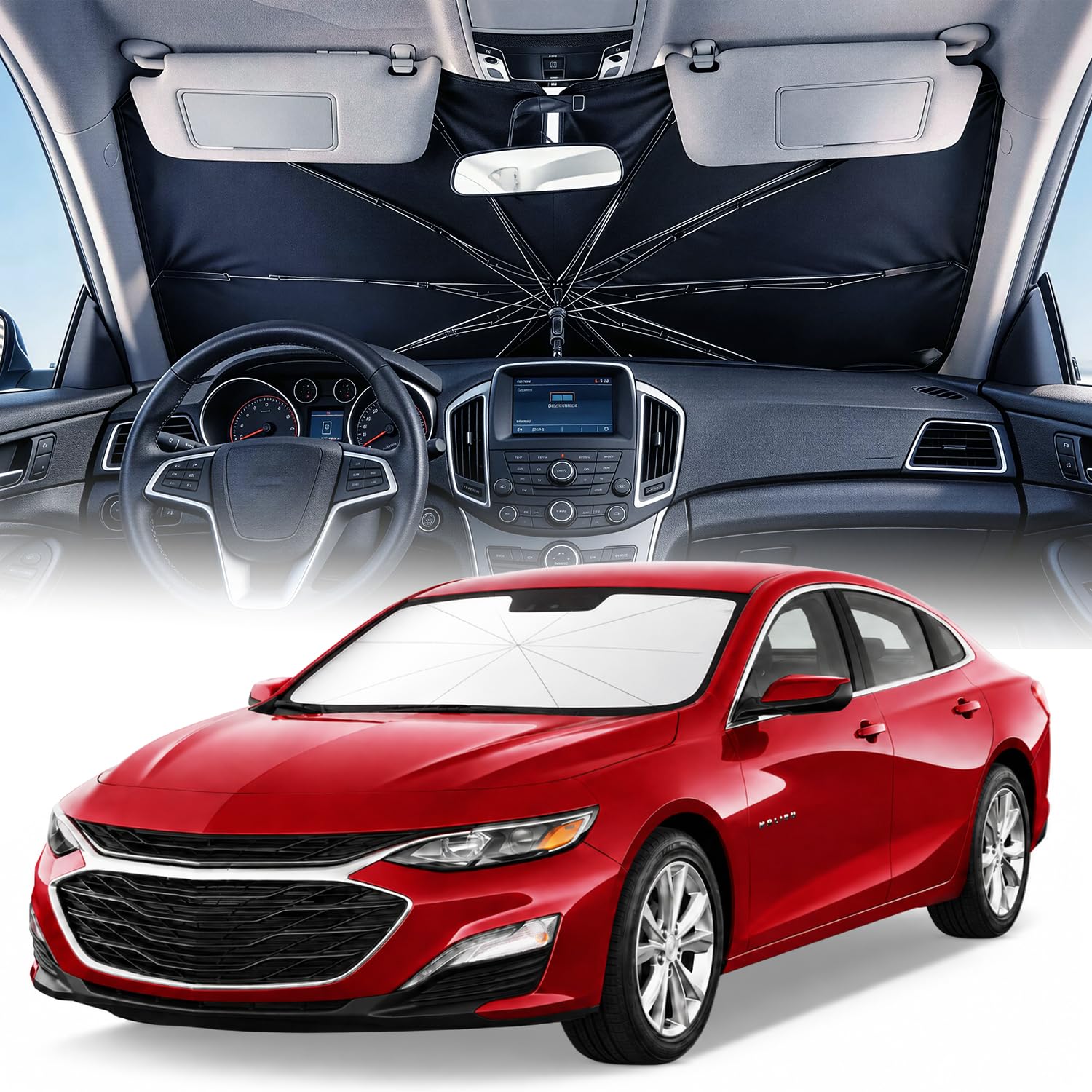 Weektic 2026 Upgraded Custom-Fit Windshield Sun Shade