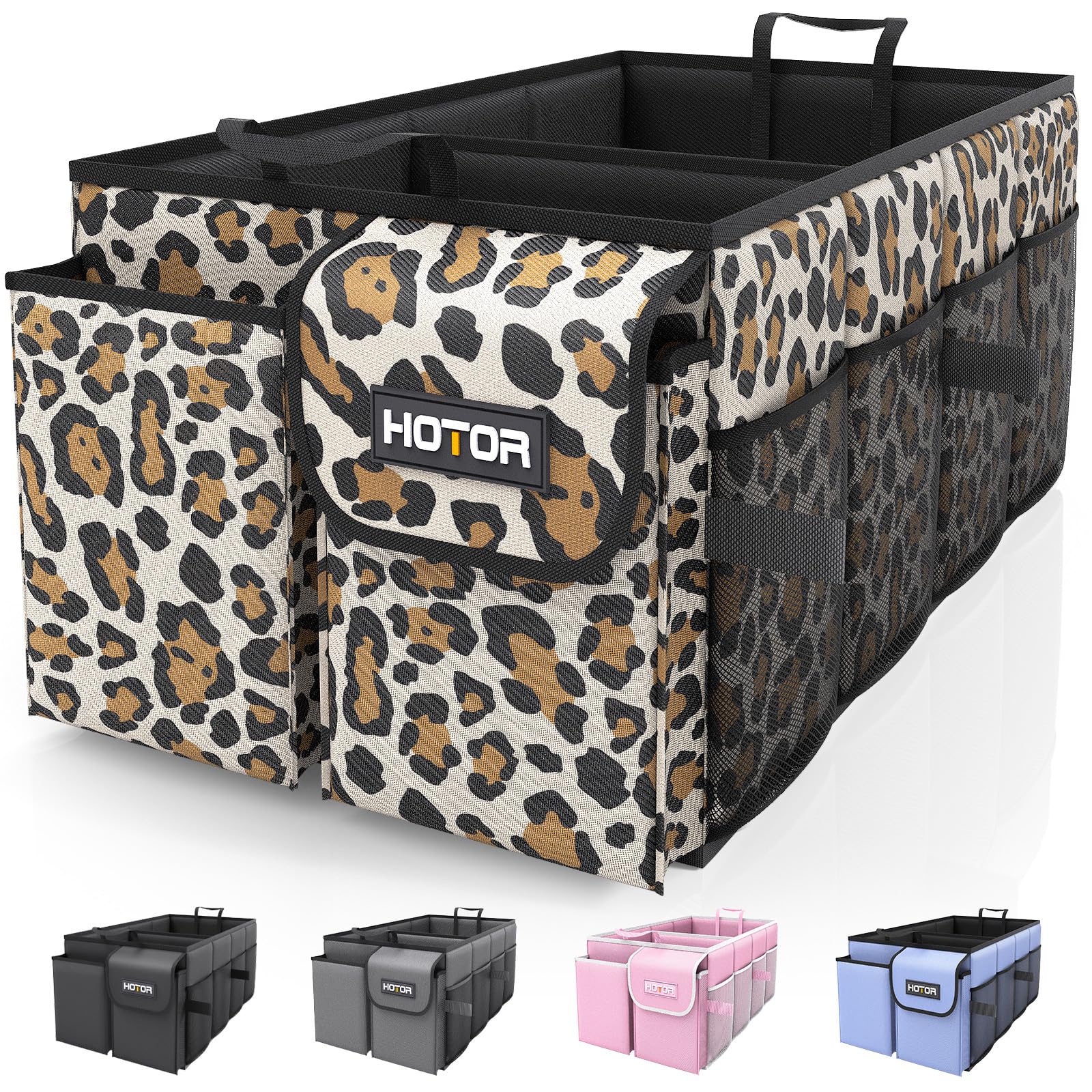 HOTOR Foldable Trunk Organizer - SUV & Sedan Compatible, Sturdy Car Organization for Accessories, Tools, Sundries