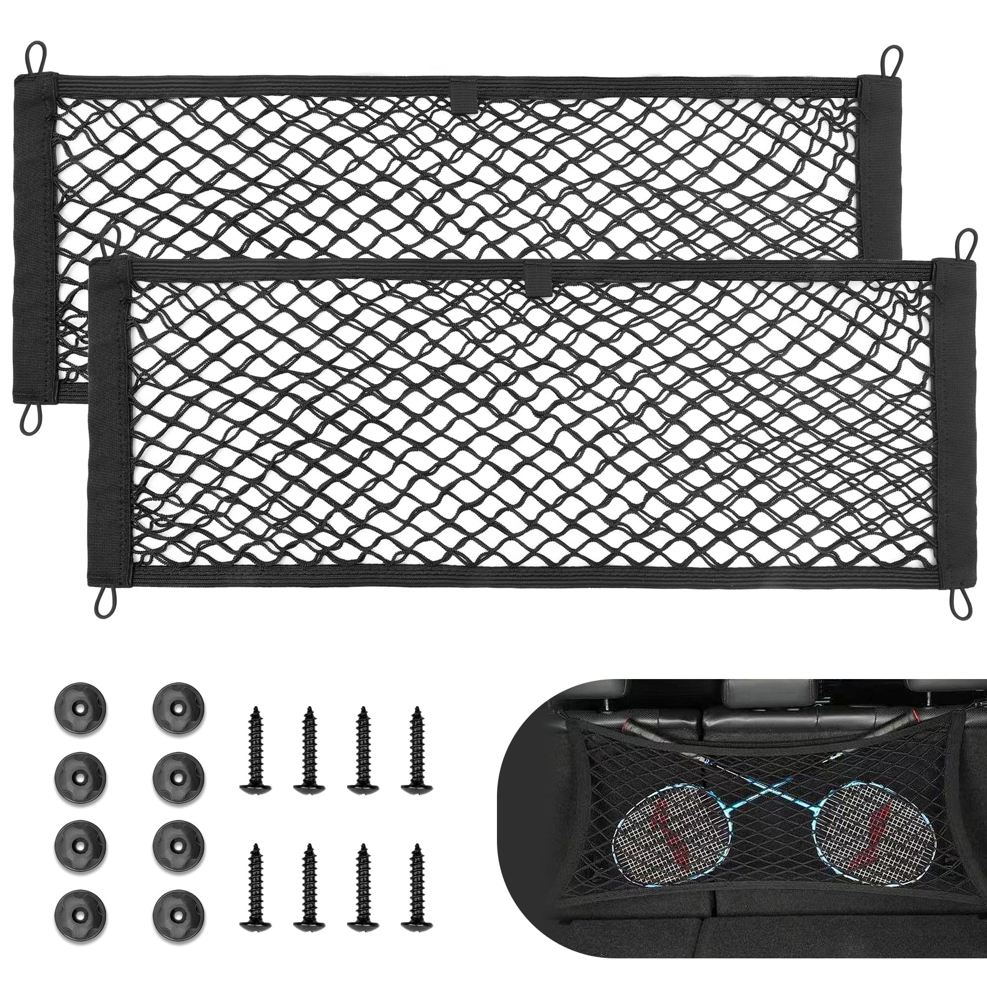 RED WOLF 2-Pack Universal Elastic Trunk Cargo Nets