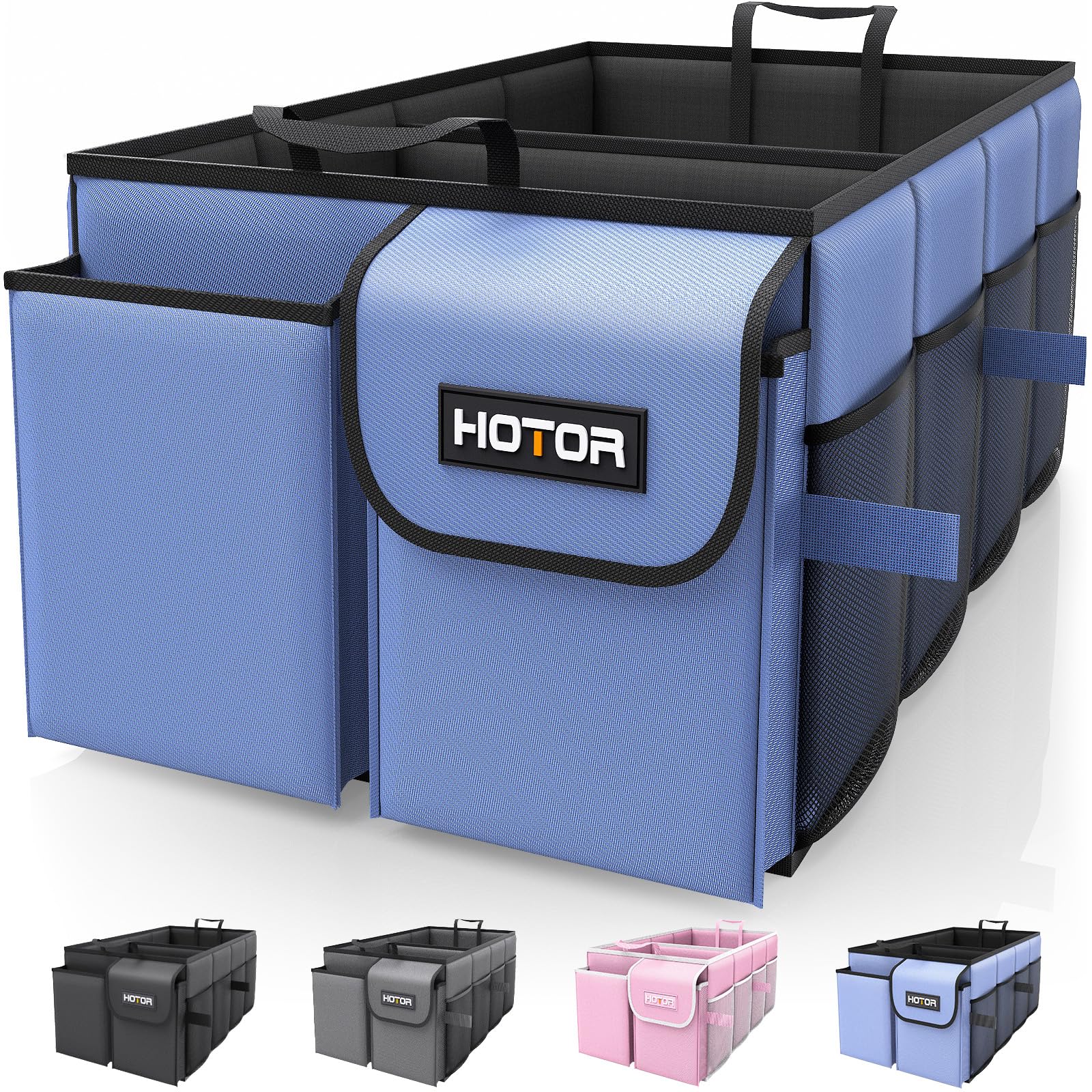 HOTOR Foldable Trunk Organizer - SUV & Sedan Compatible, Sturdy Car Organization for Accessories, Tools, Sundries