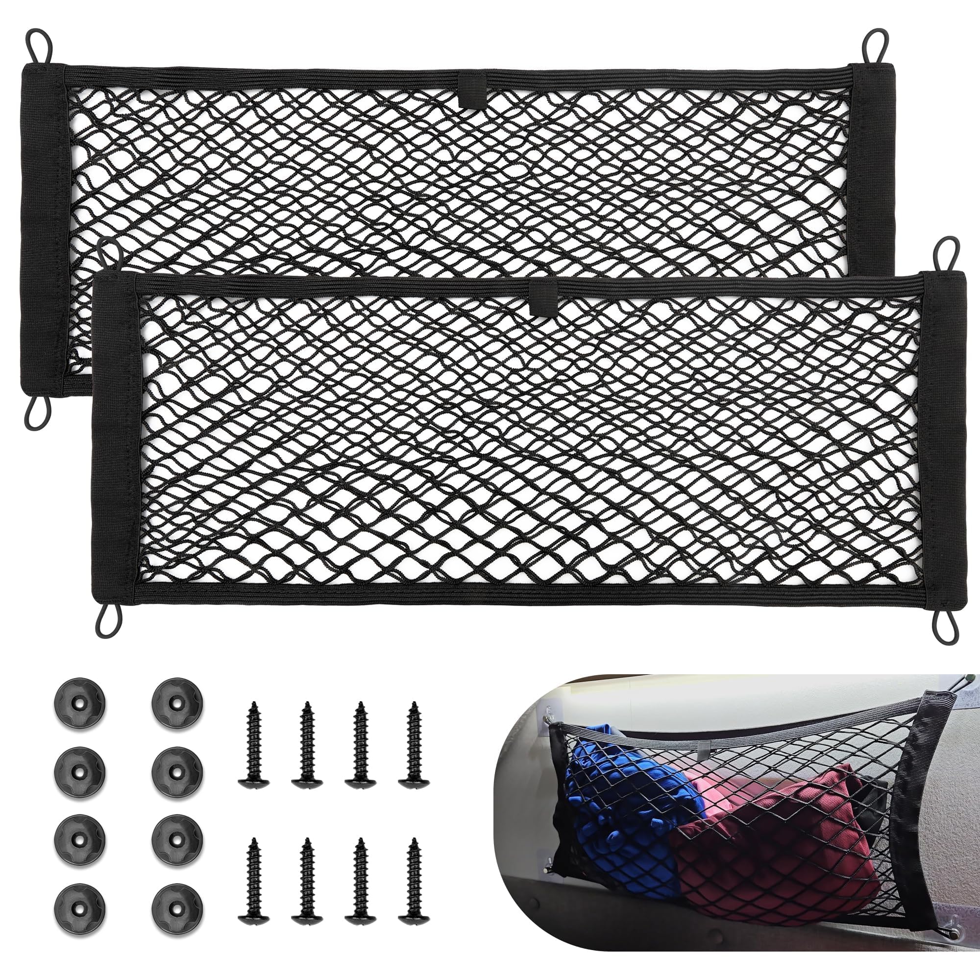 RED WOLF 2-Pack Universal Elastic Trunk Cargo Nets