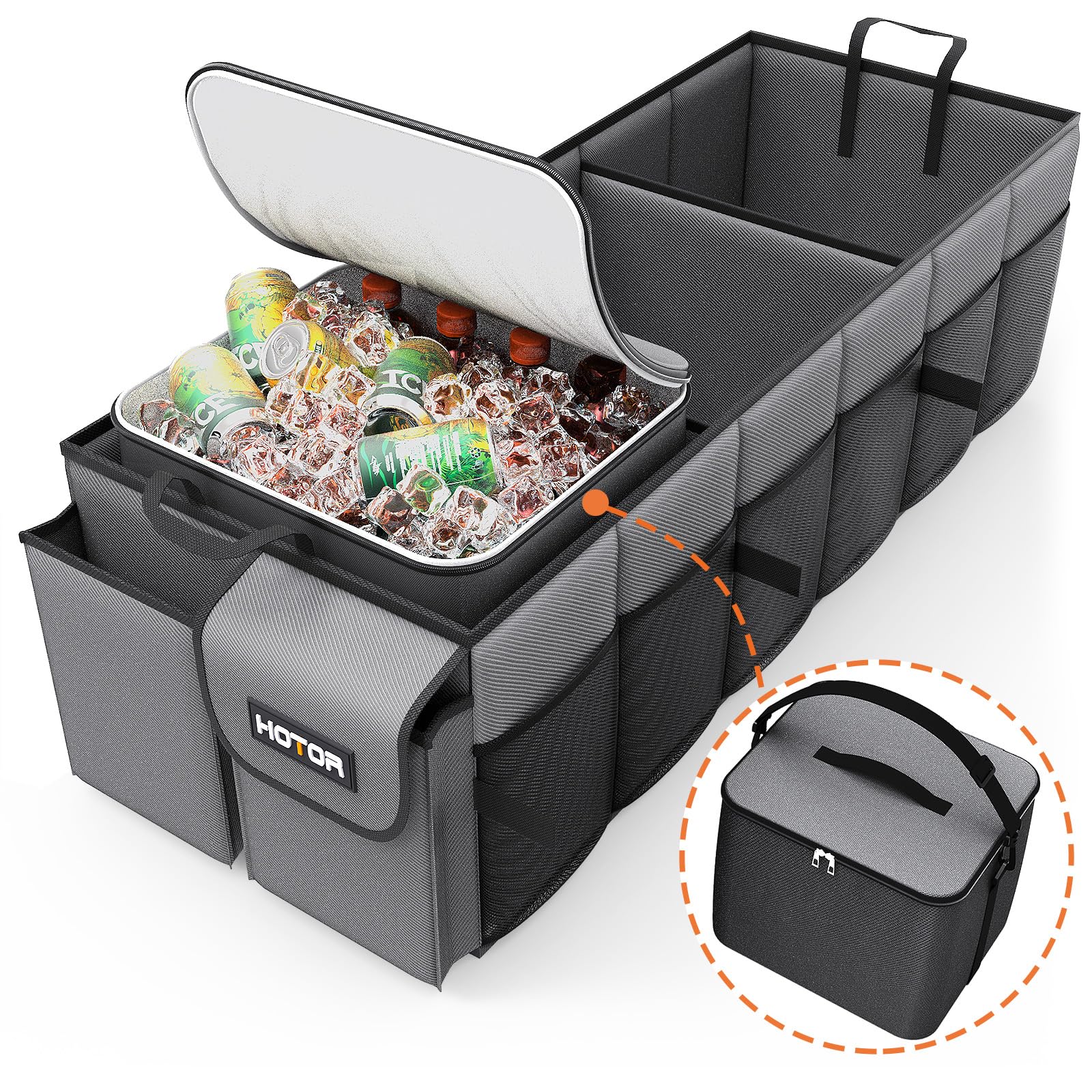 HOTOR Foldable Trunk Organizer with Removable Cooler